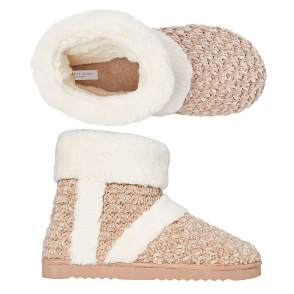 YSABEL MORA DAMES PANTOFFELS SNOWY BEIGE